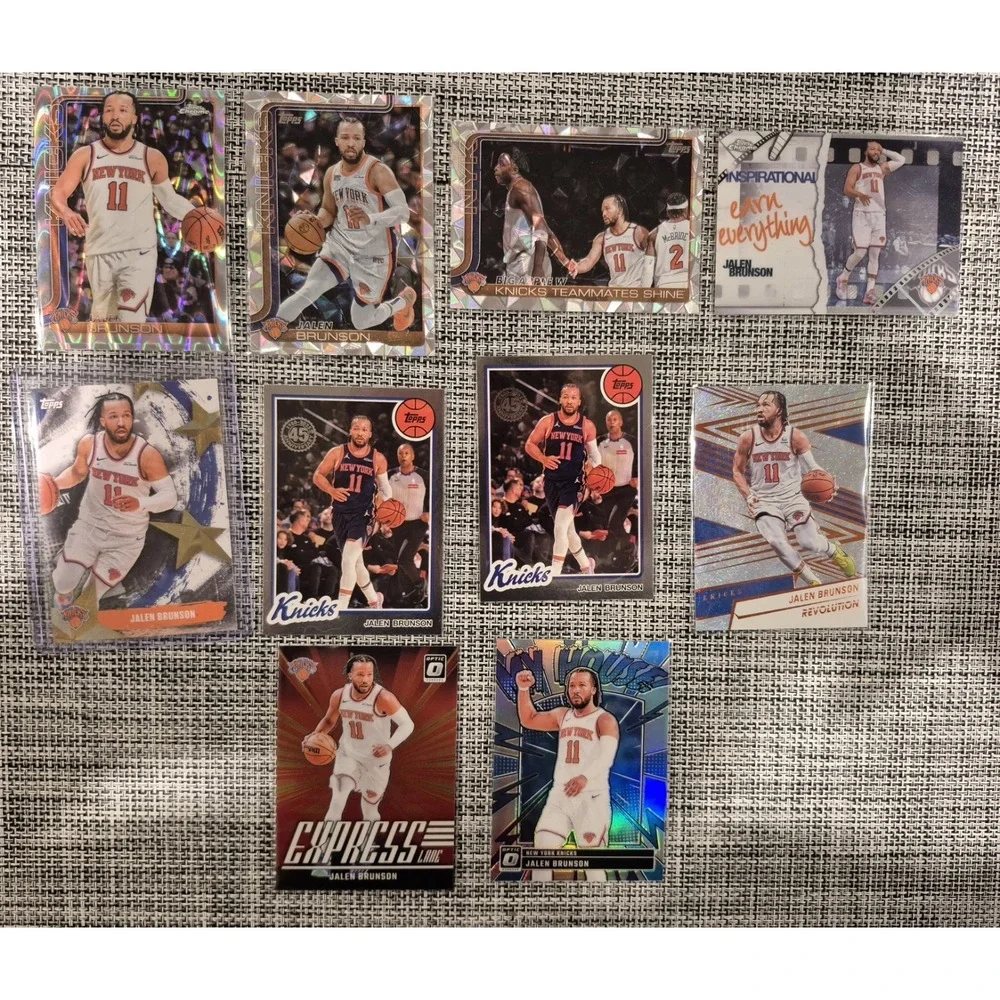 Jalen Brunson 10 Card Lot Topps And Panini Raywave Diamante My House Refractors